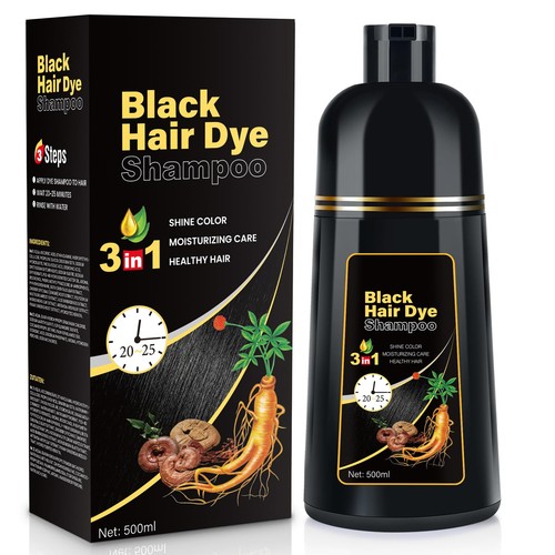 Black hair dye shampoo 1 - black,