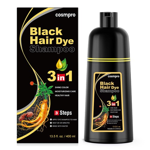 Cosmpro black hair - dye, shampoo
