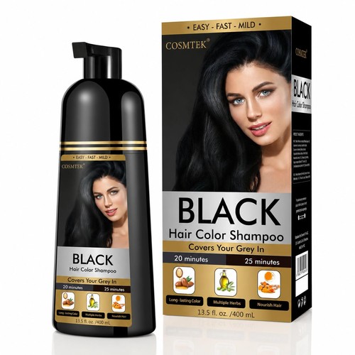 Cosmtek black hair dye shampoo - hair,