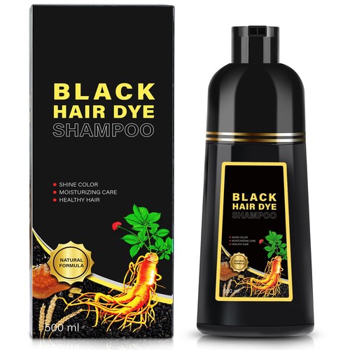 Black hair dye shampoo - hair, 1