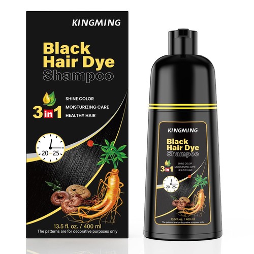 Black hair dye shampoo - black,